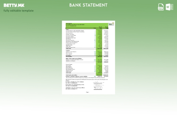 модерен стил Нигерија Jaiz банка извод шаблон ексел